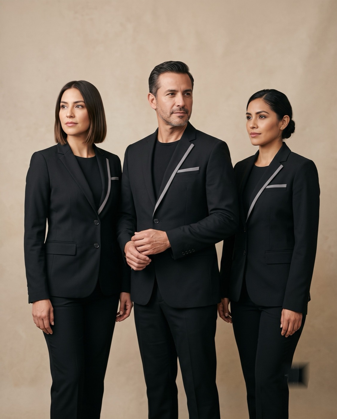 Equipo con uniformes corporativos Distintivo